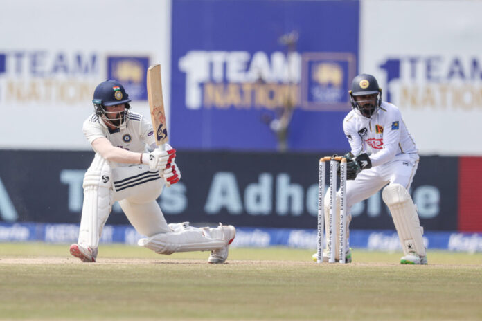 KL Rahul celebrating after India's Test match victory over Sri Lanka