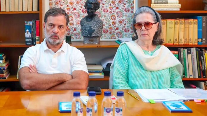 Sonia and Rahul Gandhi at an event